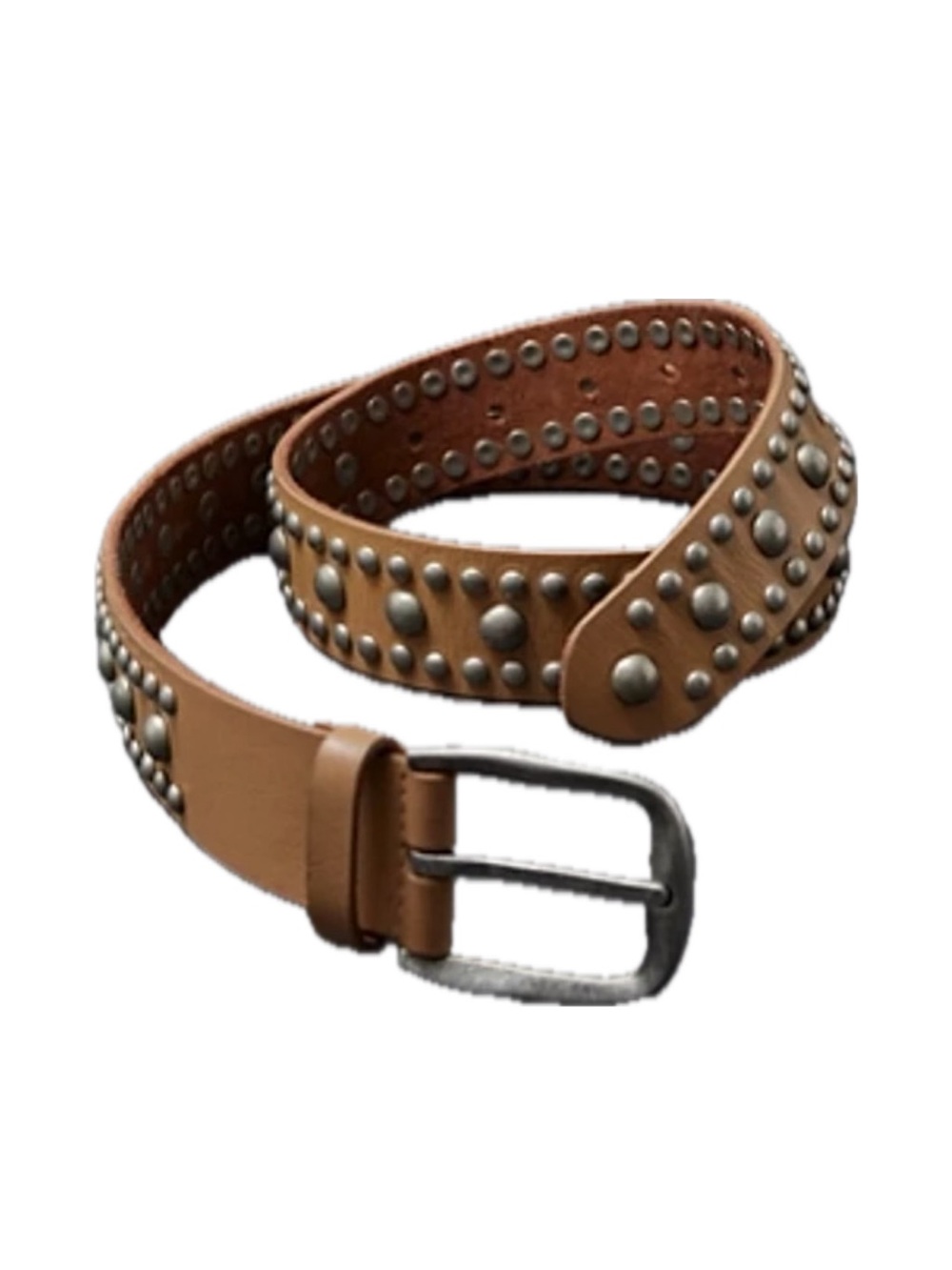 Free People Tan Studded Leather Belt M/L - Picture 1 of 3